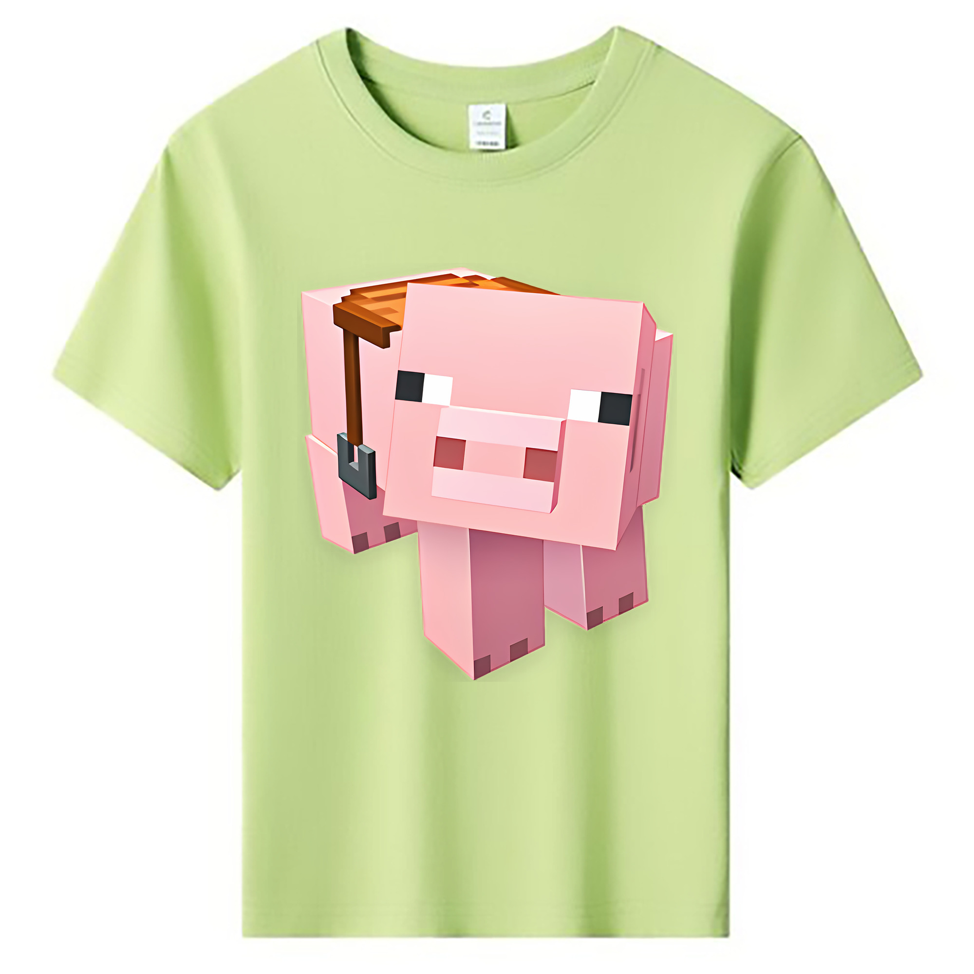（画像用） マインクラフト ブロックの世界 Minecraft MC Block world 綿100％キッズTシャツ（フロントプリント）
